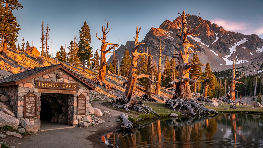 Great Basin National Park Nevada with bristlecone pine trees and Wheeler Peak mountain